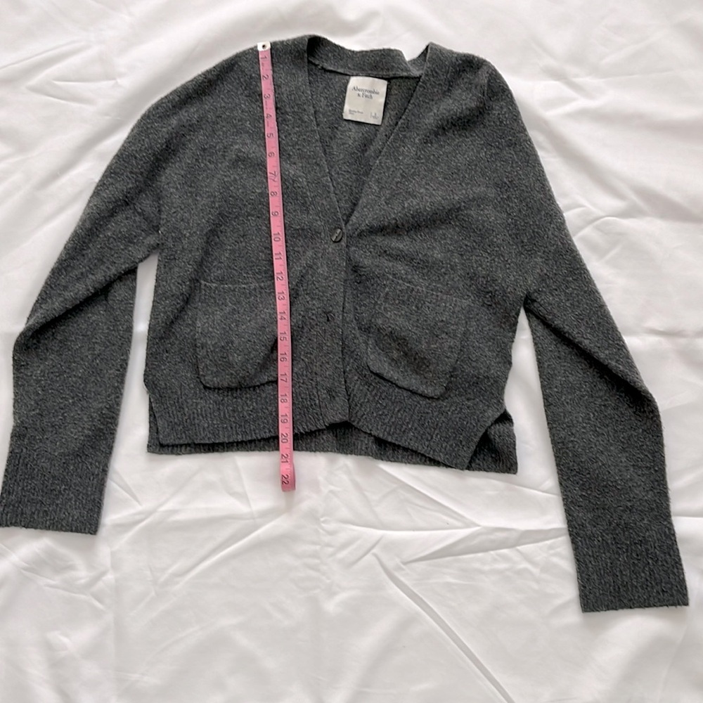 Abercrombie&Fitch dark grey fuzzy cardigan. Size small.